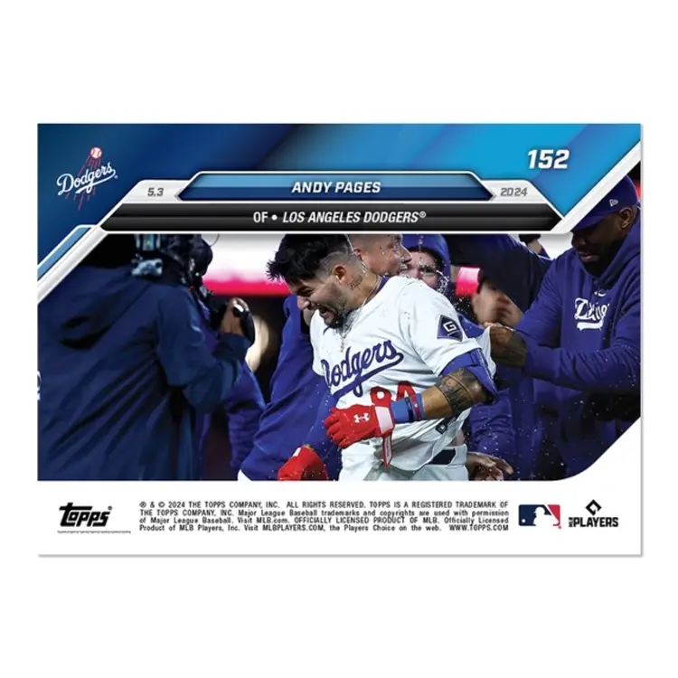 2024 ToppsNOW #152 Andy Pages (RC) Top Rookie Notches First Career Walk-Off in Extras