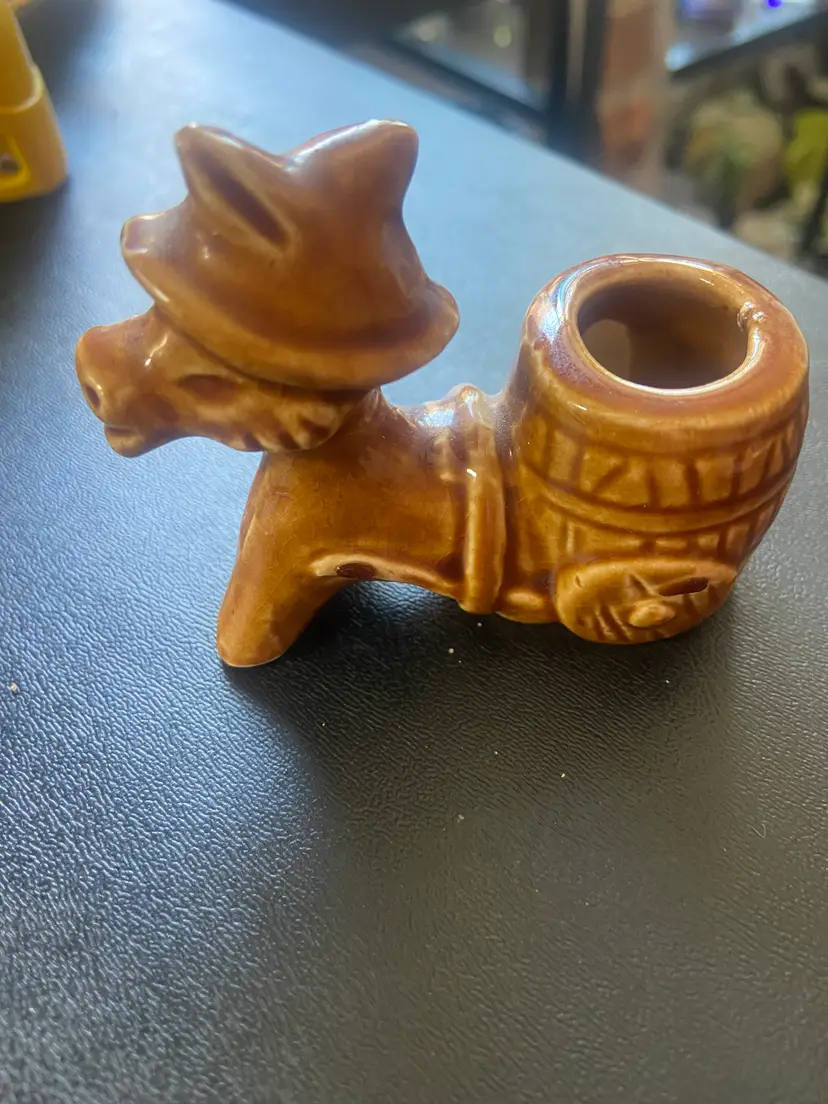 Ceramic Donkey Toothpick Holder, Made in Japan, 3"