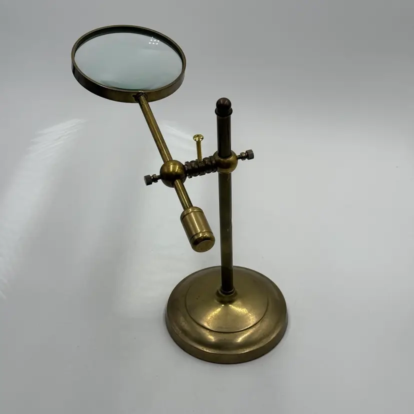 Brass Nautical Jeweler’s Crafter Vintage Decor Magnifying Glass With Adjustable Stand