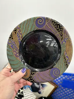 Cool 90’s Black Artsy Plate By Arcoroc