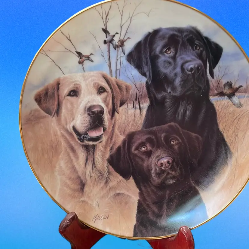 Danbury Mint Three Labradors