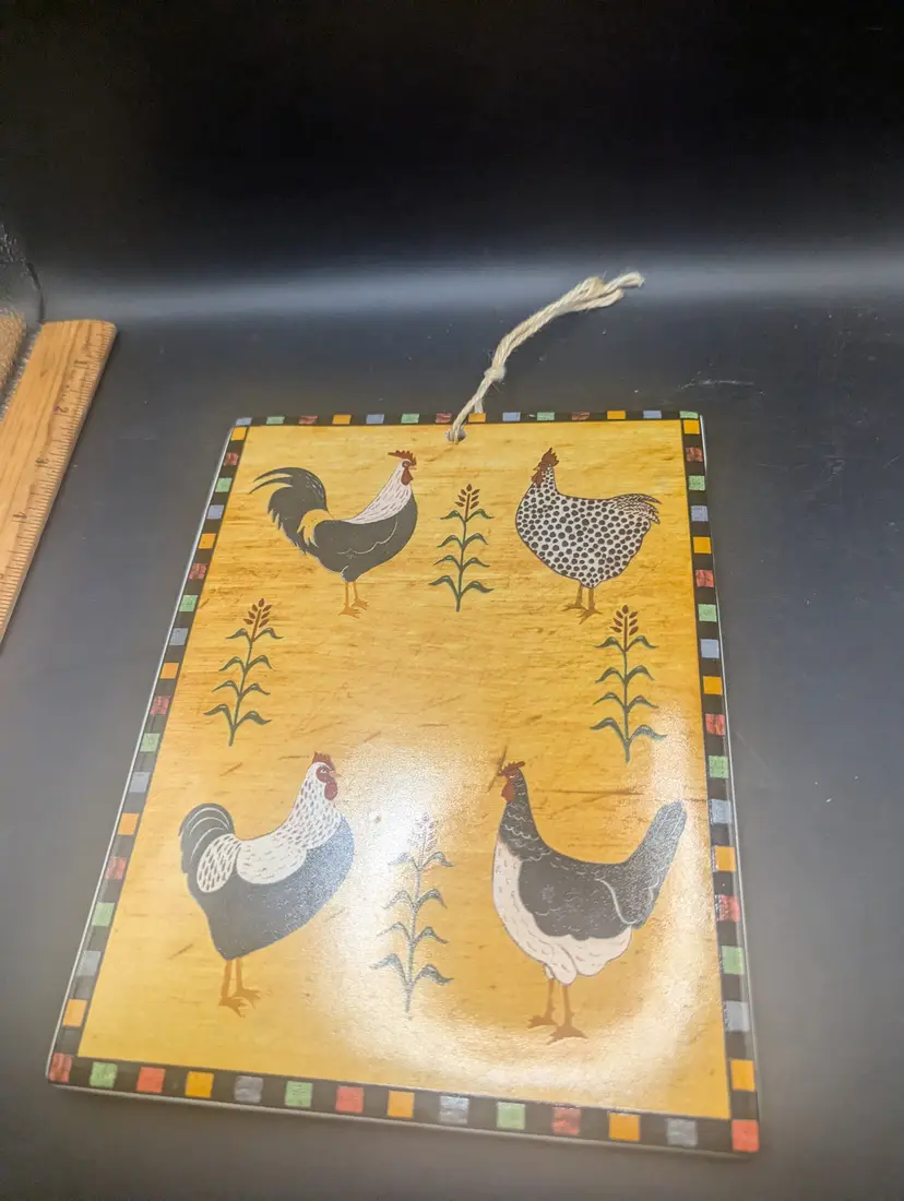 Sakura Warren Kimble - Country Quartet Trivet Wall Hanging Roosters 8.5” Tall