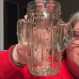 Cactus glass jar