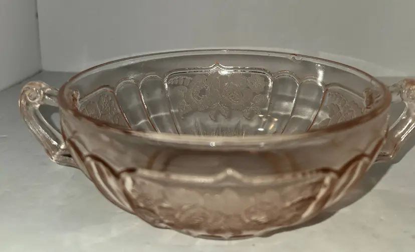 1 Hocking Pink Mayfair 5" Cream Soup Bowls