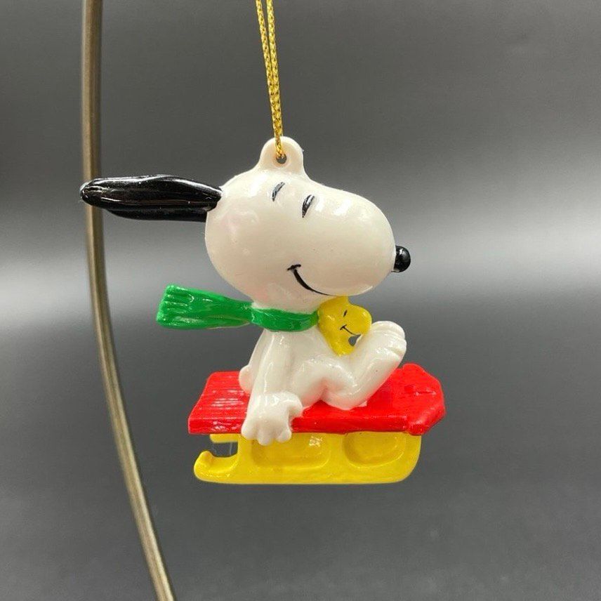 Niknax · Peanuts Snoopy Woodstock Sled Hanging Christmas Holiday