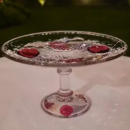 Vintage Westmoreland Crystal Della Robbia 6.5" Mint Compot Pedestal Dish