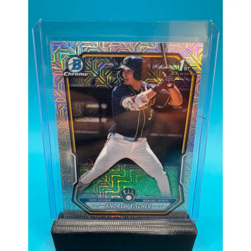 Andrew Fischer 1st Bowman Chrome Mojo Refractor Milwaukee Brewers