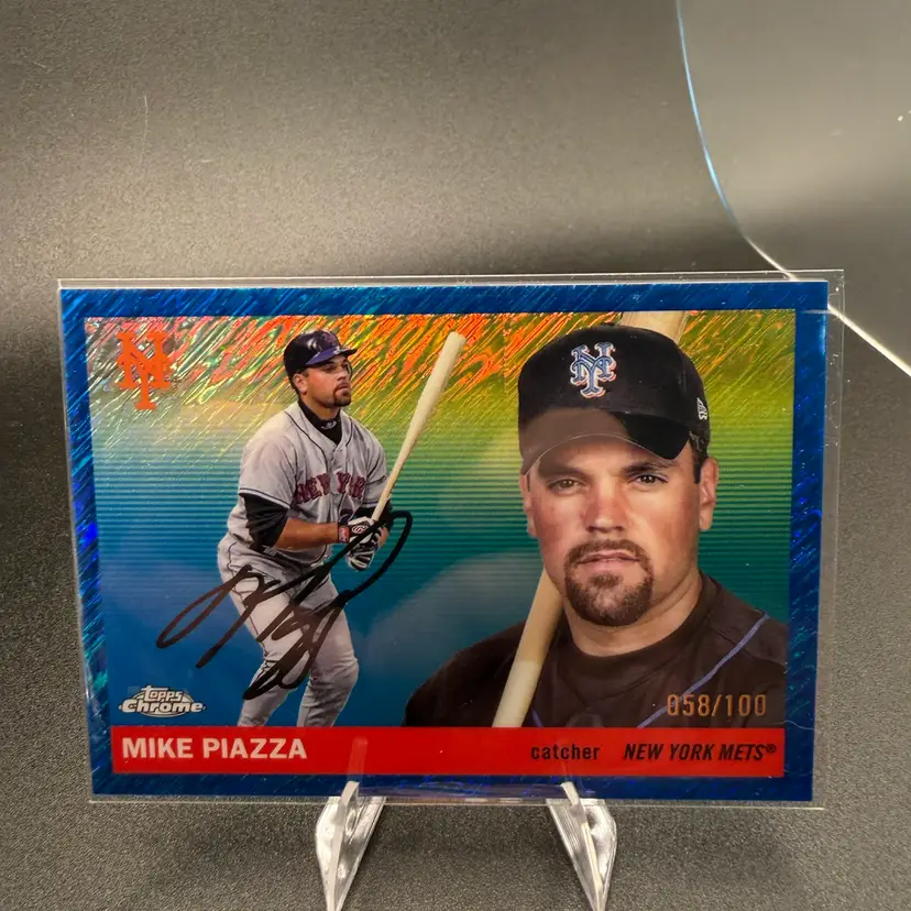 Mike Piazza Blue Lava Parallel #/100 2025 Topps Chrome Platinum New York Mets