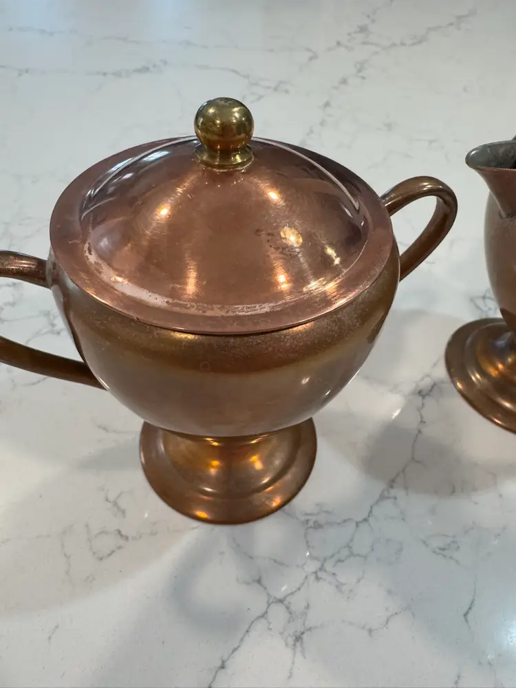 Copper Sugar And Creamer