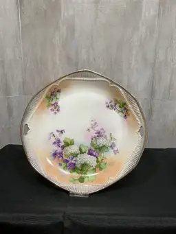 German Porcelain Violet Serving Plate c1900 marked Germany23