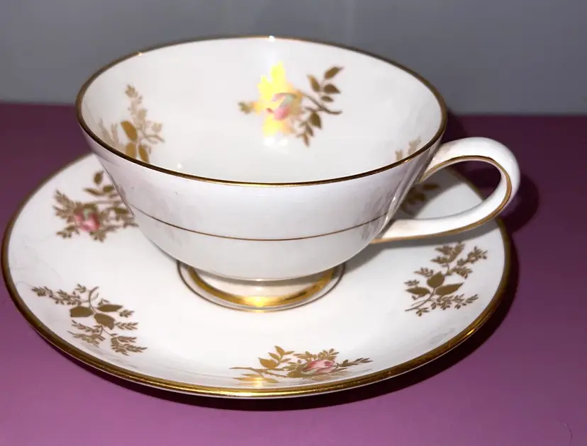 Vintage Tuscan English Fine Bone China Princess Cup And Saucer Rose Buds