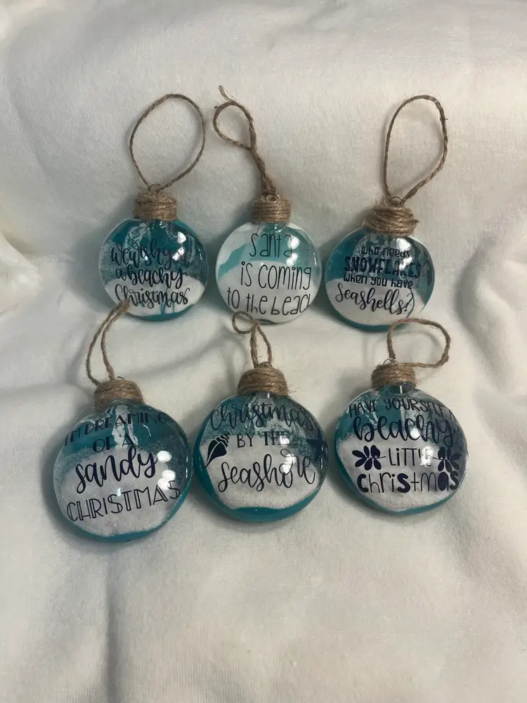 Christmas Beach Ornament, Beach Ornament