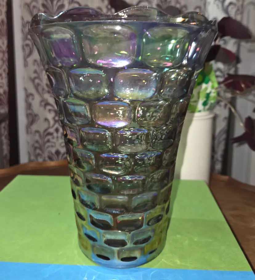 Carnival glass vase