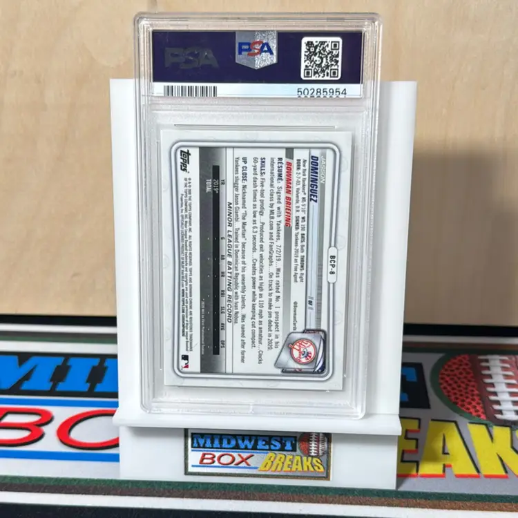 Jasson Dominguez 1st #BCP8 PSA 9 2020 Bowman Chrome New York Yankees