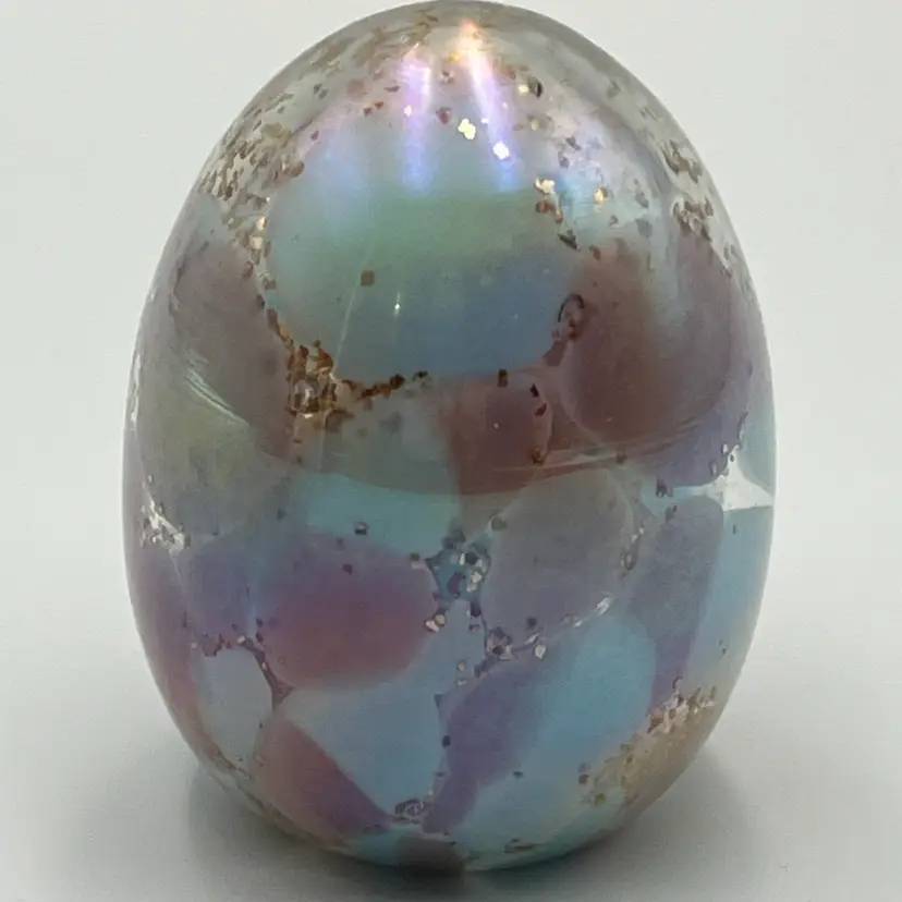 Hollow Art Glass Egg Shaped Paperweight