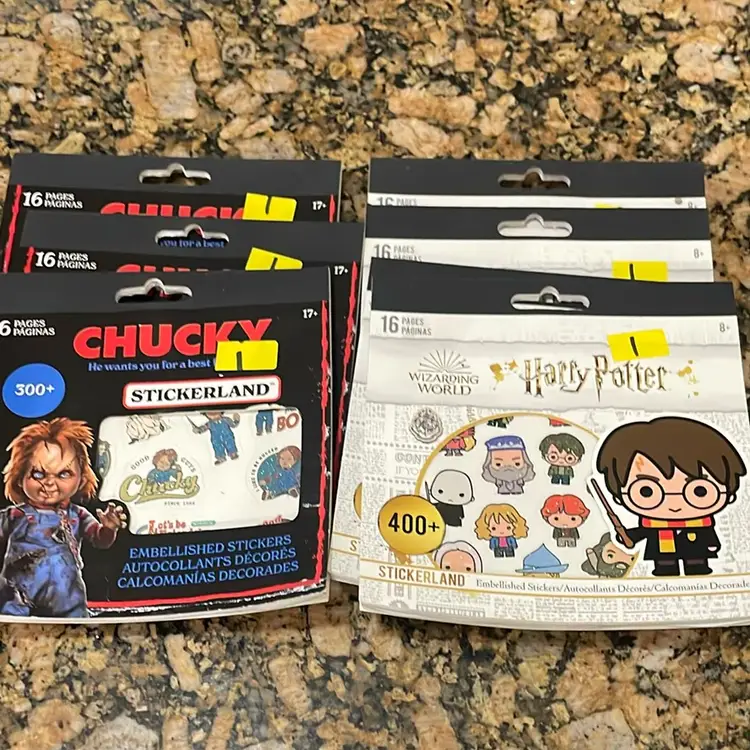 Lot Of 8 New Chuck & Harry Potter Sticker Books