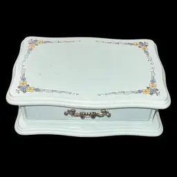 Light Blue Vintage Wooden Jewelry Box
