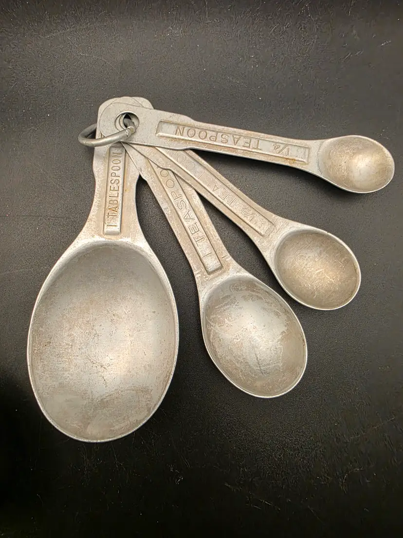 Vintage aluminum measuring spoons