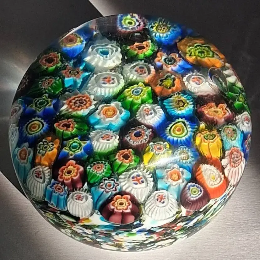 Vintage Older Magnum Sized Murano Millefiori Canes on a Multi-Color Frit Ground