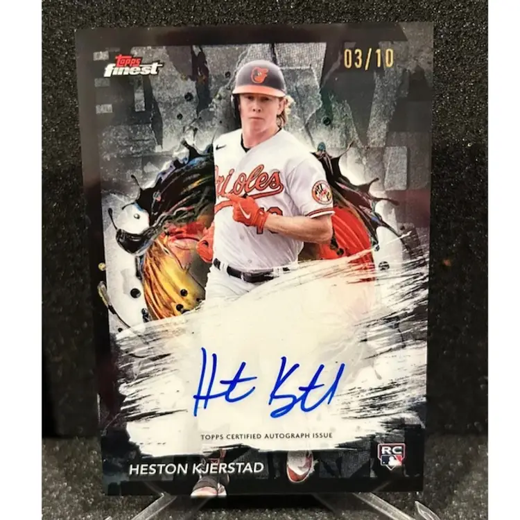 Heston Kjerstad 3/10 2024 Topps Finest FA-HK Rookie Auto Autograph Black Ref