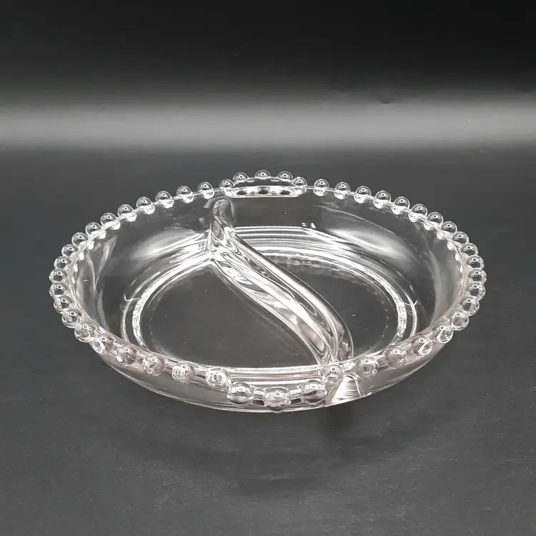 Imperial Glass Candlewick Divided Relish Tray Plate Dish