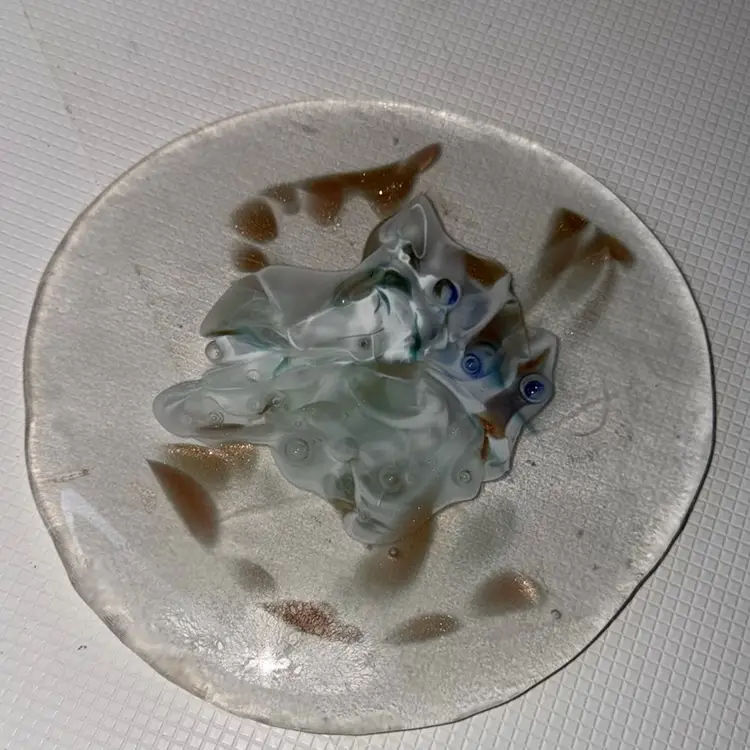 6 By 6” Unknown Art Flat Pancake Glass