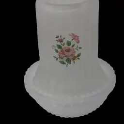 2-Piece Frosted Glass Fairy Lamp with Applied Floral Design