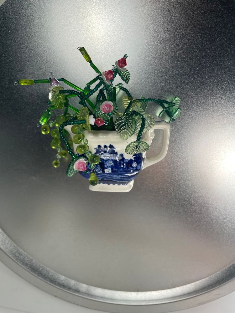 Mini Blue White Creamer Magnet Flowers Plants Assembled Made By Me