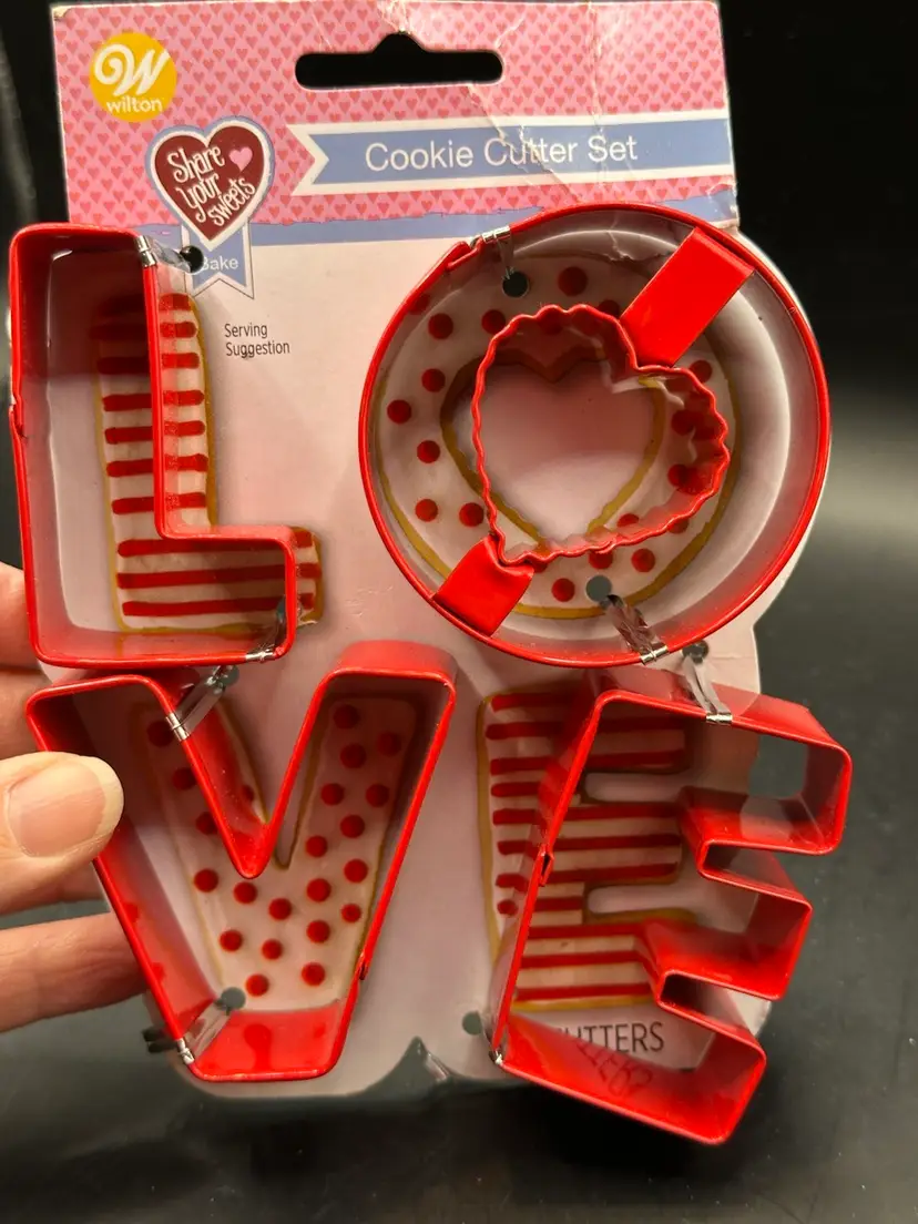 Wilton LOVE Metal Cookie Cutters 4 Piece Valentine's Day Wedding Party