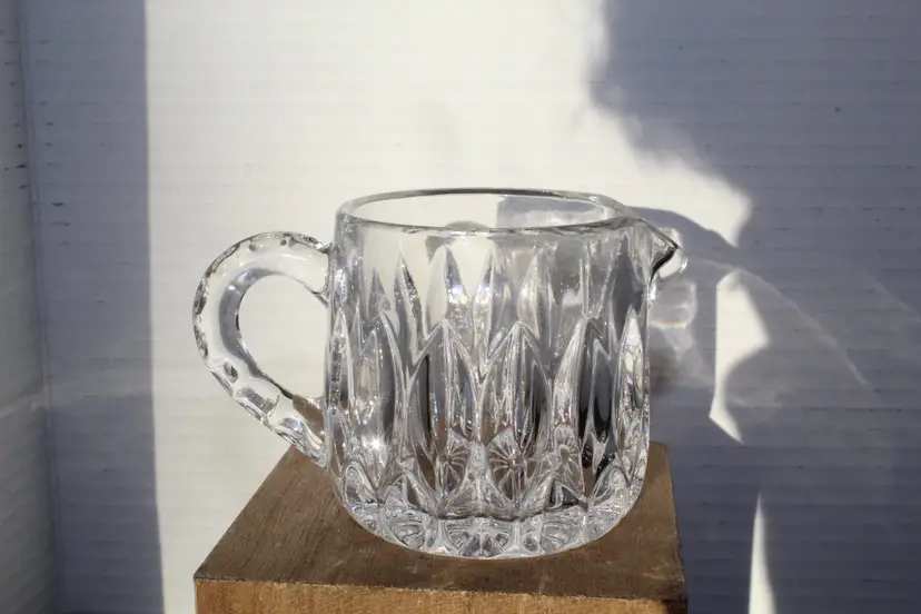 Gorham Vtg Crystal Althea Creamer Maple Syrup Small Glass Pitcher Clear