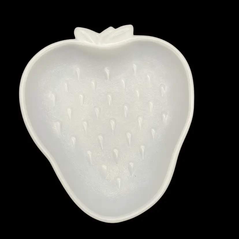 BIN - Vintage Hazel Atlas Milk Glass Strawberry Bowl Plate