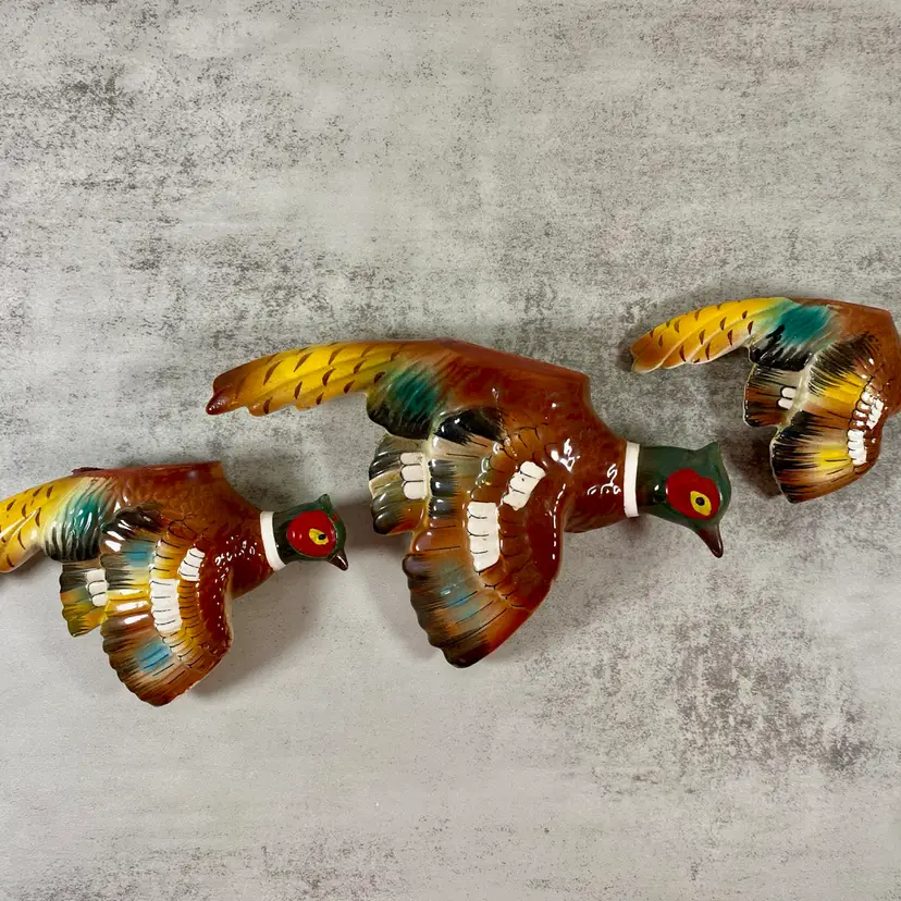 Vintage Flying Pheasants Wall Pockets