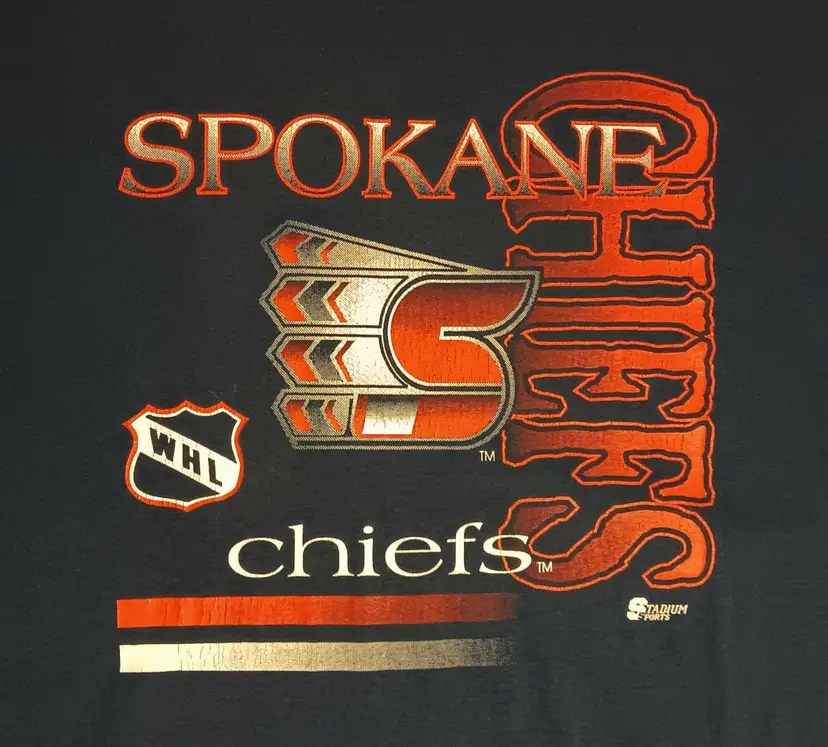 vintage Spokane Chiefs WHL t-shirt Hockey indians Seattle Kraken Seahawks