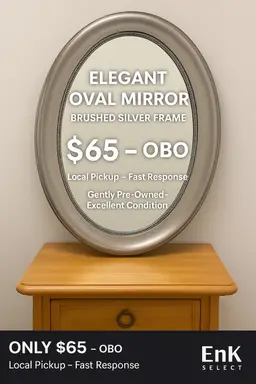 🪞 Elegant Oval Mirror – $65 OBO