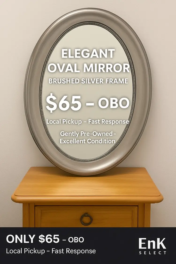 🪞 Elegant Oval Mirror – $65 OBO