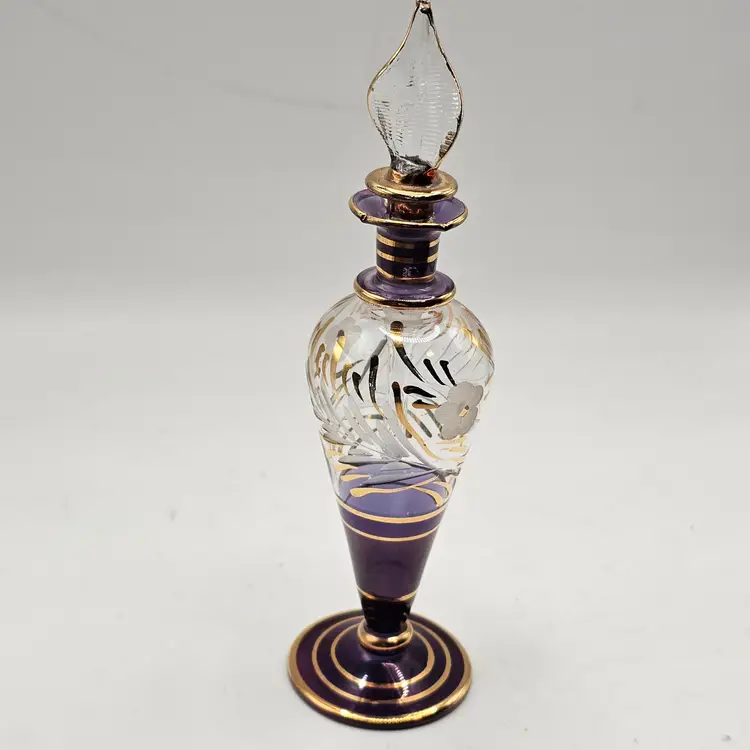 Egyptian glass perfume bottle with stopper