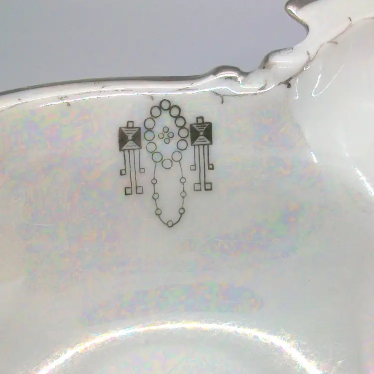 Vintage Silverite China Germany Colonial Pattern Luster Finish Spoon Rest 5" x 7"