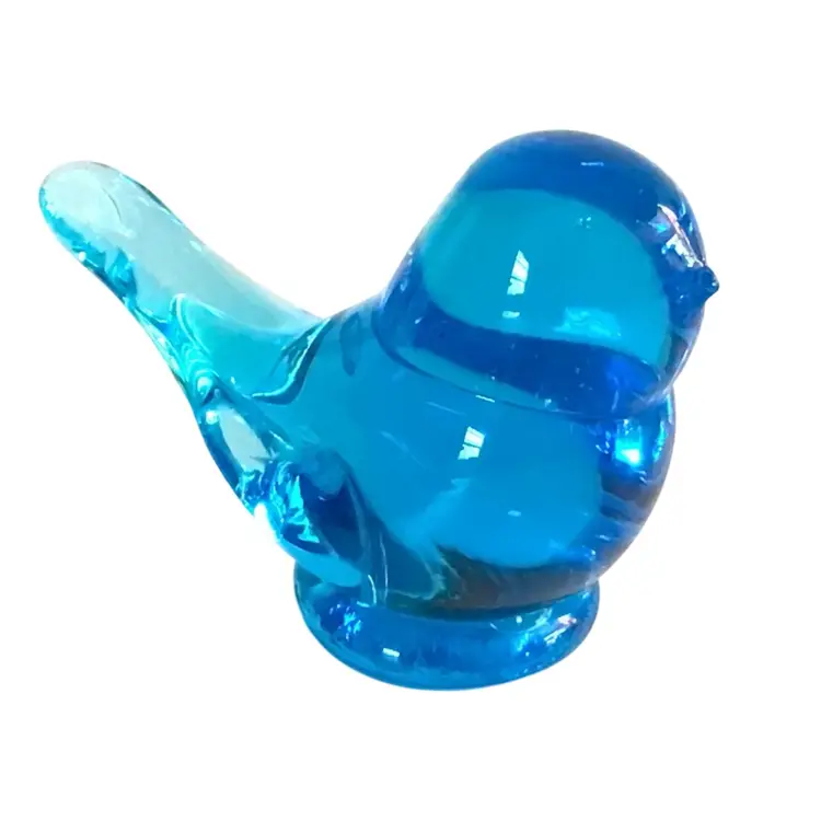 Bluebird of Happiness Art Glass Figurine Signed 1991