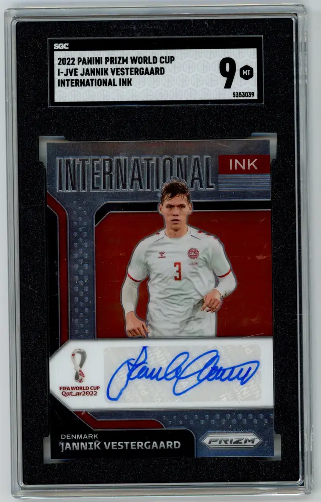2022 Panini Prizm World Cup JANNIK VESTERGAARD Auto #I-JVE DENMARK SGC 9 MT