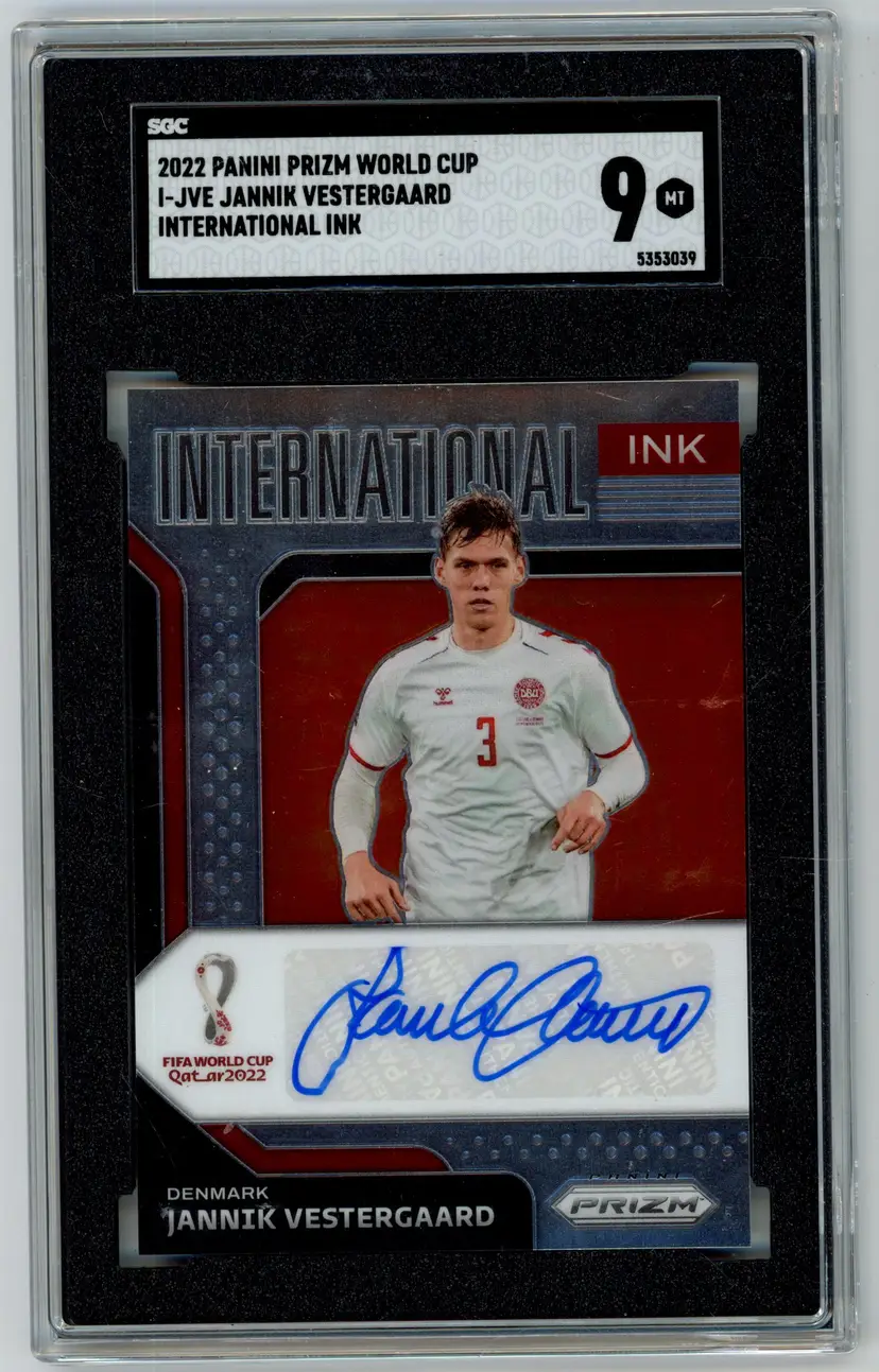 2022 Panini Prizm World Cup JANNIK VESTERGAARD Auto #I-JVE DENMARK SGC 9 MT