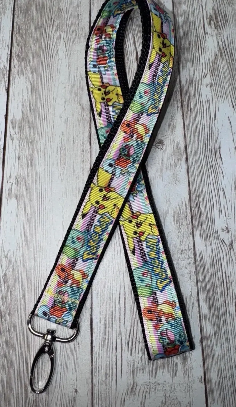 Keychain Lanyard Key Holder Pokemon Pikachu NEW Handmade 19” Long