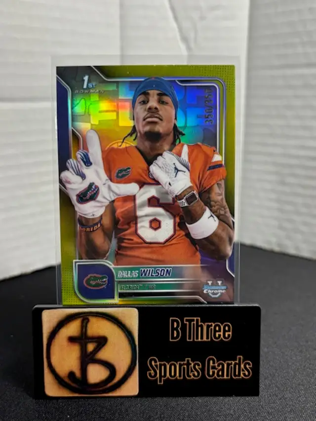 DALLAS WILSON 2025 Bowman Chrome U #181 Yellow 350/350 Florida Gators A1297