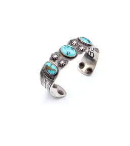 Vintage Sterling Silver Bisbee Turquoise cuff bracelet 39.70g