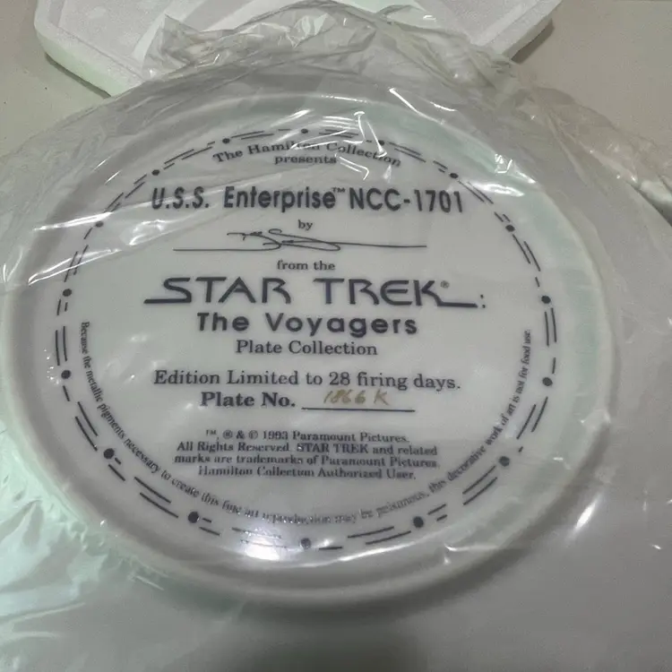 U.S.S. Enterprise from Star Trek The Voyagers Collectible Plate - Hamilton Collection NIB