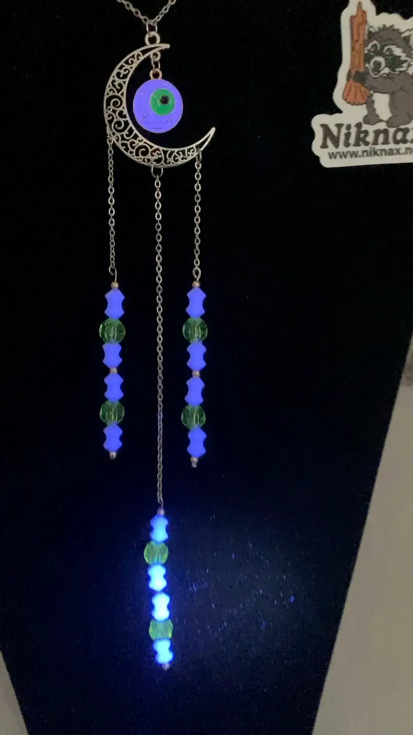 Bloodshot Eyeball And Bones Hand Sun Catcher! 12” Long! UV Reactive!