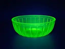 Vintage Uranium Hazel Atlas Vaseline Block Depression Glass Mixing Bowl | Uranium Glass