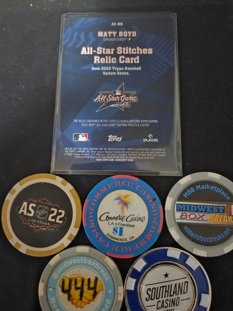 2025 Topps Update Matt Boyd All-Star Stitches Relic - Chicago Cubs