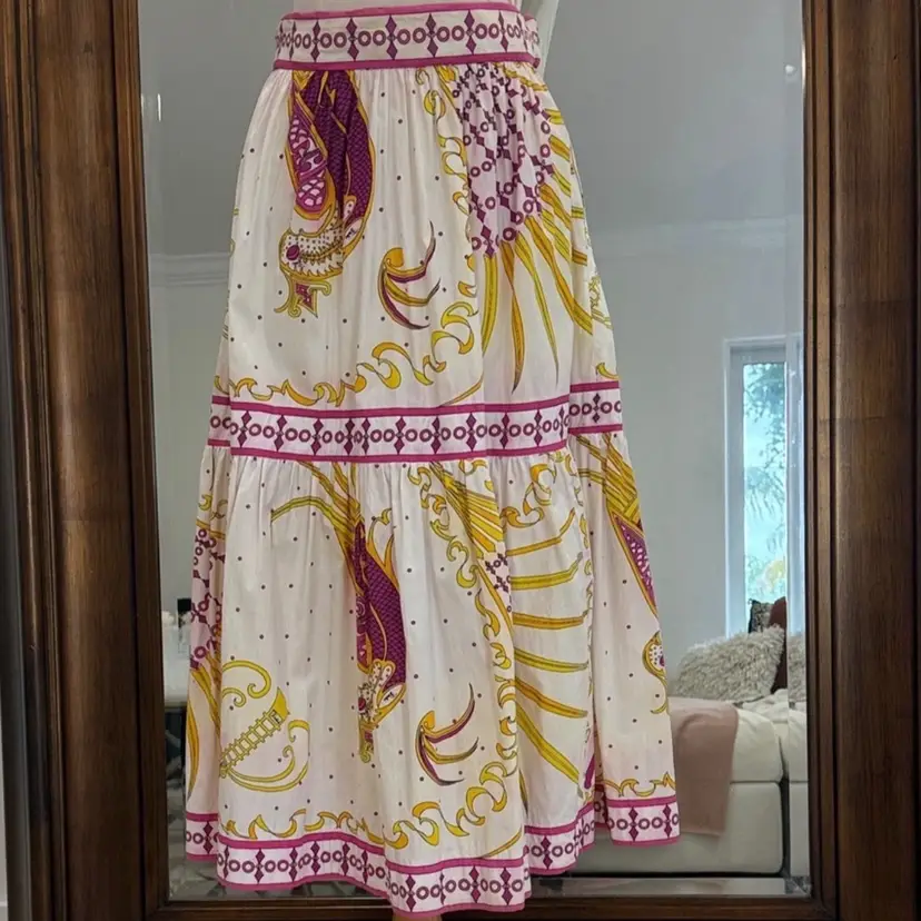 Vintage 1960s Emilio Pucci Bird of Paradise Print Aline Skirt