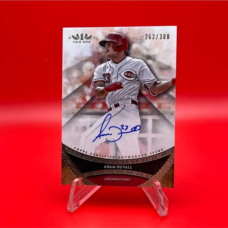 Adam Duvall 2017 Topps Tier 1 Prime Performers Auto 262/300 Cincinnati Reds