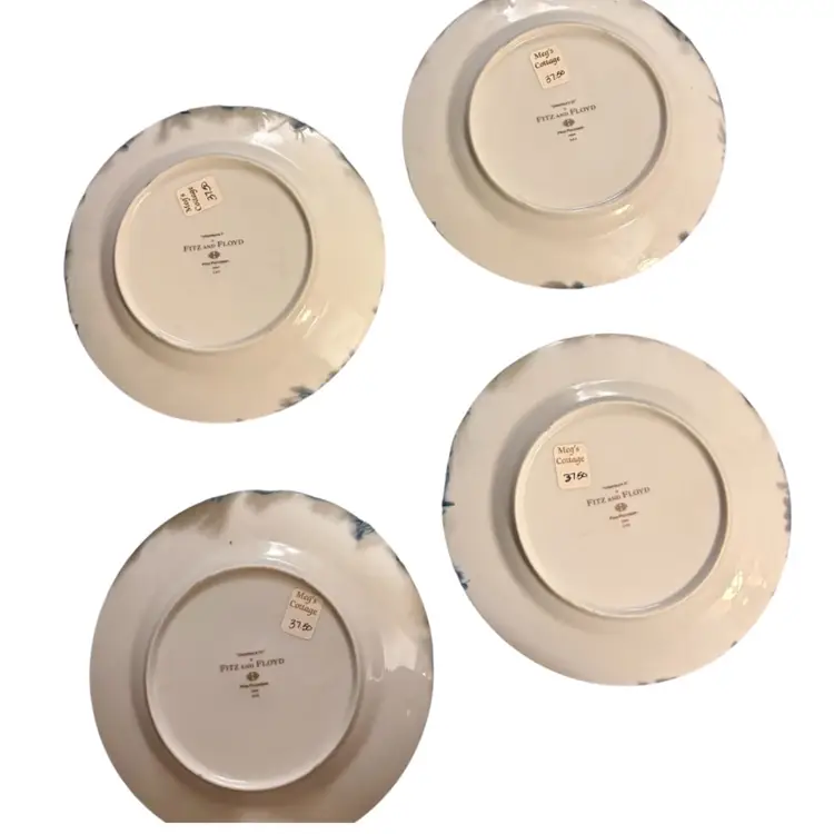 Fitz & Floyd Marked Collection Set of 4 Porcelain Plates
